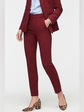 J. Crew High-Rise Wine Red Trousers